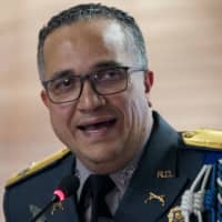 Dominican Republic National Police Director Ney Aldrin Bautista Almonte speaks at a news conference about the recent nightclub shooting of former baseball player David Ortiz in Santo Domingo on Wednesday.