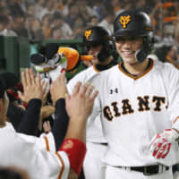 Shortstop Hayato Sakamoto has helped lift the Giants into first place in the Central League.