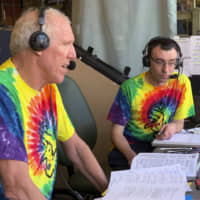 Basketball Hall of Famer Bill Walton (left) does commentary on NBC Sports Chicago for the White Sox's game against the Angels on Friday in Anaheim, California. Walton was the guest analyst because White Sox TV analyst Steve Stone took the weekend off.