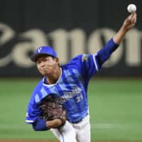DeNA BayStars starter Shota Imanaga pitches against the Yomiuri Giants to pick up his 12th victory of the season on Sunday at Tokyo Dome. The BayStars won 3-0.