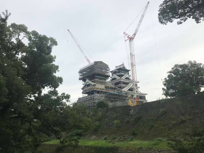 Le château de Kumamoto, mardi 1er octobre.