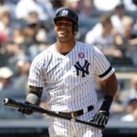 The Yankees' Aaron Hicks is seen in a May file photo.