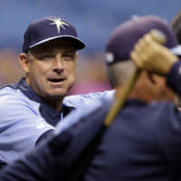 Minnesota Twins bench coach Derek Shelton, seen here in a file photo from 2014 with Tampa Bay, has been hired as the new manager of the Pittsburgh Pirates, replacing Clint Hurdle.