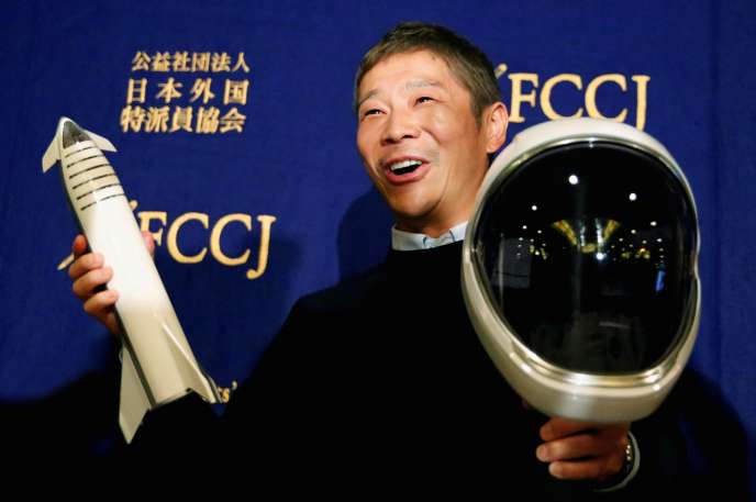 Yusaku Maezawa, le 9 octobre 2018, lors d’une conférence de presse à Tokyo.