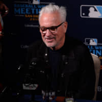 Angels manager Joe Maddon speaks at MLB's winter meetings on Dec. 21 in San Diego.