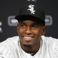 White Sox outfielder Luis Robert, seen in a May 2017 file photo, has agreed to a six-year contract, the team announced on Thursday.