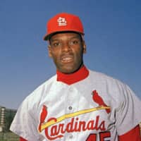Cardinals pitcher Bob Gibson is seen during spring training in Florida in March of 1968. The Hall of Fame pitcher died on Sunday at age 84. | AP