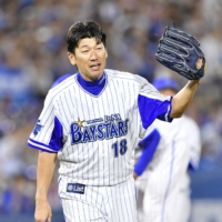 Former BayStars pitcher Daisuke Miura, seen in his last appearance as a player on Sept. 29, 2016, in Yokohama, is expected to become the club's next manager. | KYODO