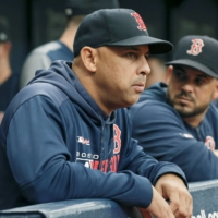 Red Sox manager Alex Cora watches from the dugout during a game against the Rays in St. Petersburg, Florida, on Sept. 22, 2019. | USA TODAY / VIA REUTERS