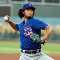 Cubs starter Yu Darvish pitches against the Royals on in Kansas City, Missouri, on Aug. 5. | USA TODAY / VIA REUTERS