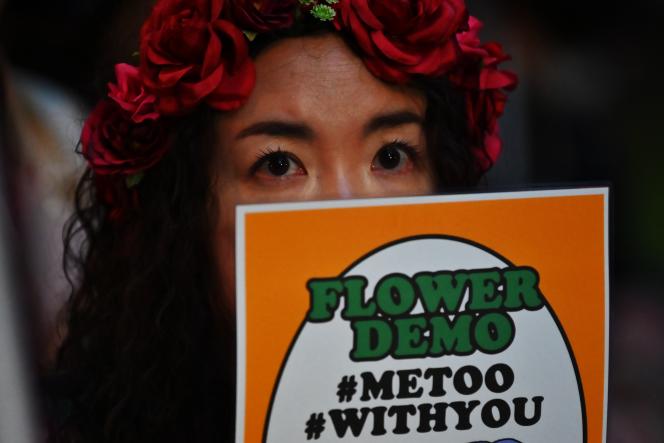 Lors d’une manifestation du mouvement féministe « Flower Demo », en 2019.