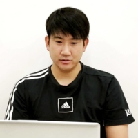 Tomoyuki Sugano speaks during an online interview on Sunday. | YOMIURI GIANTS / VIA KYODO