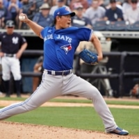 Shun Yamaguchi went 2-4 in 17 relief appearances for the Blue Jays last season. | REUTERS
