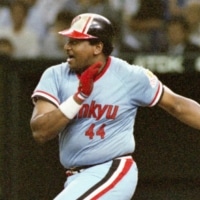 Hankyu's Boomer Wells swings during an All-Star game at Tokyo Dome on July 26, 1988. | KYODO