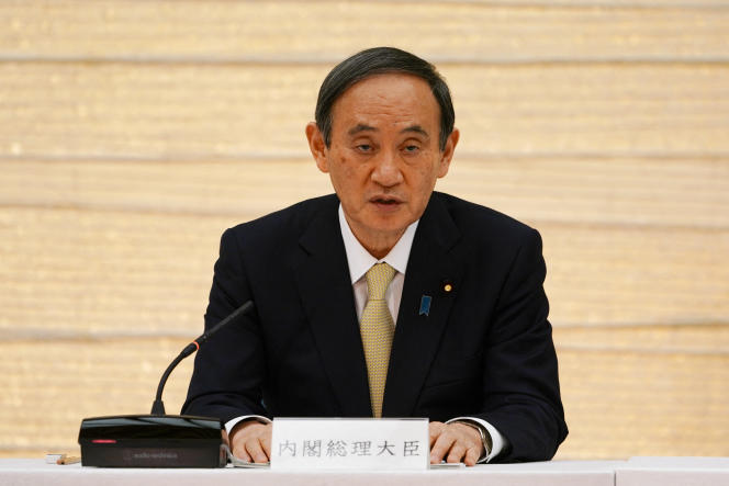 Le premier ministre japonais, Yoshihide Suga, le 23 avril, à Tokyo.