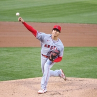 Los Angeles Angels starting pitcher Shohei Ohtani struck out five while allowing three hits, walking four and hitting one on Friday night in Oakland, California. | USA TODAY SPORTS / VIA REUTERS