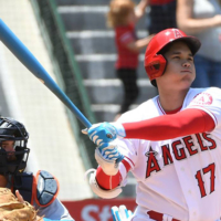 Shohei Ohtani at bat | USA TODAY SPORTS VIA REUTERS