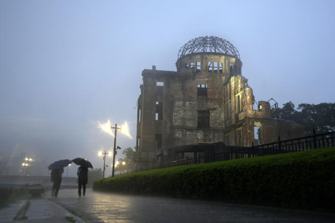 Mémorial de la paix d’Hiroshima, le 15 juillet 2021. Le Dôme de Genbaku est le seul bâtiment à être resté debout près du lieu où explosa la première bombe atomique, le 6 août 1945.