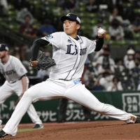 The Lions' Takeru Sasaki was thrown out of Friday's game after throwing a 'dangerous pitch' in the first inning. | KYODO