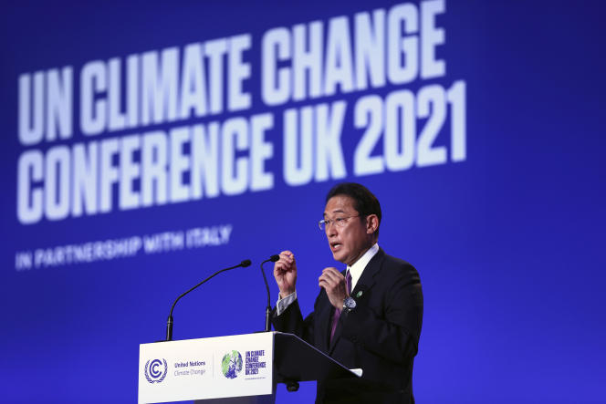 Le premier ministre japonais, Fumio Kishida, lors de la 26e conférence mondiale sur le climat (COP26) de Glasgow, 2 novembre 2021.