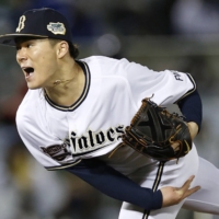 Orix ace Yoshinobu Yamamoto allowed two runs over 15 innings during the Japan Series. | KYODO