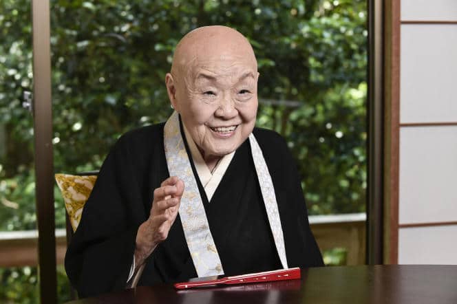 L’autrice japonaise Sakucho Setouchi, à Kyoto (Japon), le 1er juin 2017