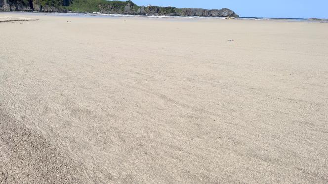 Des pierres ponce flottent sur la côte d’Okinawa, au Japon, le 29 octobre 2021. Photo extraite d’une vidéo publiée sur les réseaux sociaux.