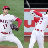 Shohei Ohtani spent the entire 2021 season as a two-way player, both pitching and batting regularly for the Angels. | AP / VIA KYODO; KYODO