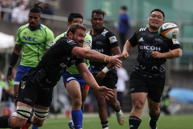 Match entre les Ricoh Black Rams et les NEC Green Rockets à Tokyo, le 4 avril 2021 dans le cadre de la Top League.