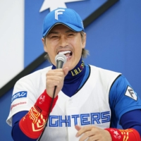 Fighters manager Tsuyoshi Shinjo speaks during a news conference in Sapporo on Friday. | KYODO