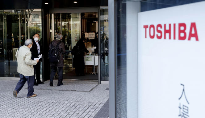 Le siège social de Toshiba, à Tokyo, le 24 mars 2022.