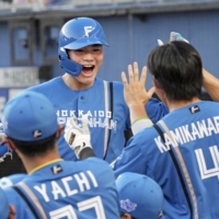 Kotaro Kiyomiya is currently leading the Fighters with 11 home runs. | KYODO