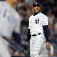 An infected tattoo has landed Yankees pitcher Aroldis Chapman on the 15-day injured list. | USA TODAY / VIA REUTERS