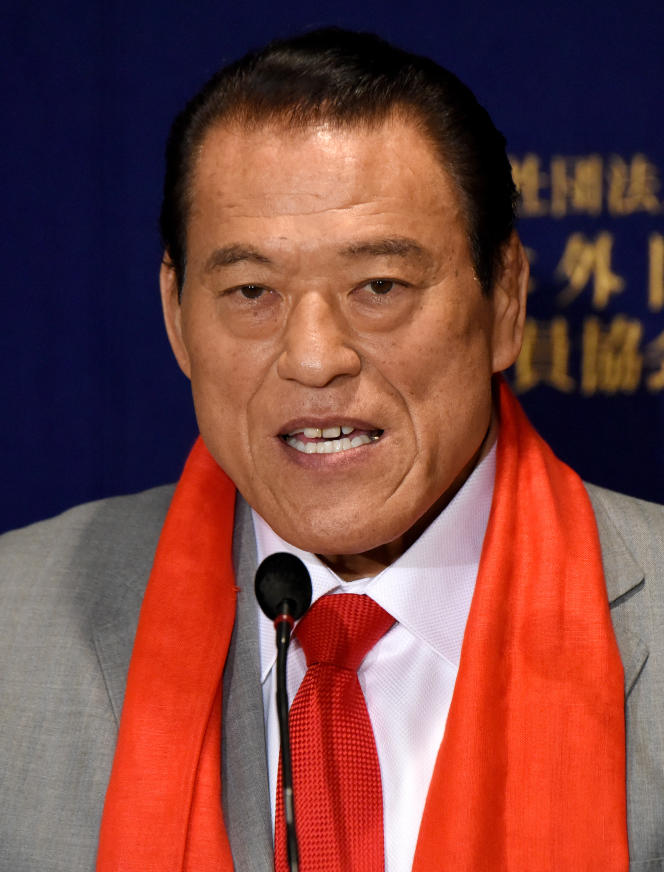 Antonio Inoki, lors d’une conférence de presse, à Tokyo, le 13 septembre 2017.