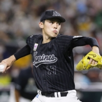 Chiba pitcher Roki Sasaki, who pitched a perfect game on April 18, is one of 15 players who called up to Samurai Japan for the first time. | KYODO