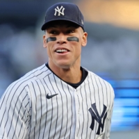 Yankees right fielder Aaron Judge walks off the field at the end of the fifth inning in Game 5 of the ALDS for the 2022 MLB Playoffs at Yankee Stadium in New York on Oct. 18 | USA TODAY / REUTERS