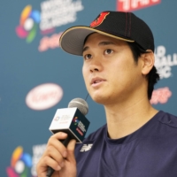 Ohtani says he's spoken to Angels teammate David Fletcher, who will be playing for the Italians on Thursday night. | KYODO