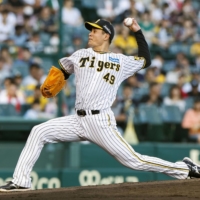 Tigers pitcher Kotaro Otake won the monthly award for pitchers in Central League for the month of May. | KYODO