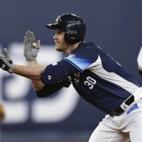 Lions infielder David MacKinnon is adjusting to life in Japan and NPB. | KYODO 