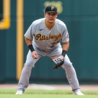 Yoshitomo Tsutsugo, seen playing for the Pirates in July 2022, was released by the Rangers' Triple-A affiliate on Thursday. | USA TODAY / VIA REUTERS
