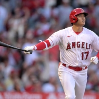 Shohei Ohtani's 26th home run of the season pushed him above Atlanta's Matt Olson in the MLB standings. | USA TODAY / REUTERS