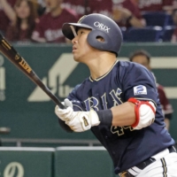 The Buffaloes' Yuma Tongu was leading the Pacific League with a .319 average through Sunday's games. | KYODO