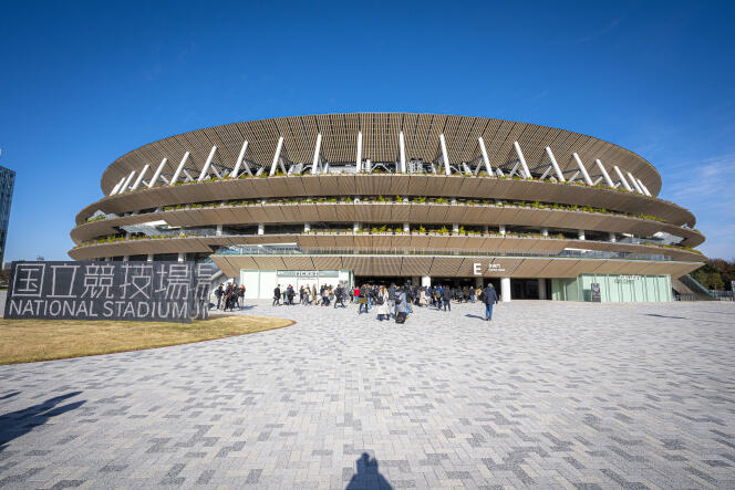 Le stade olympique conçu par Kengo Kuma, à Tokyo, en 2020.